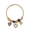 Pulsera europea y americana transfronteriza DIY panjiaduo de aleación con colgante en forma de corazón, moda personalidad, acero inoxidable, ajustable