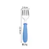 Acero inoxidable 304 portátil para niños, juego de tenedor y cuchara, creativo, con caja de almacenamiento, cuchara para comer para niños, Tenedor