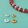Prata Esterlina S925 Banhada a Ouro Contas Espaçadoras de Cobre Cravejadas com Diamantes Pulseira de Corda Trançada Feita à Mão Colar Contas Acessórios DIY