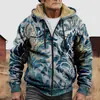 Chaqueta de Algodón Gruesa con Forro Polar, Estilo Étnico, Doble Bolsillo, Doble Capa Interior, Cremallera y Bolsillos de Parche, Patrón Transfronterizo 2025, para Abrigo