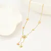 Corrente para Clavícula com Design Personalizado em Forma de Y Estilo Europeu e Americano com Pingente de Franja de Estrela de Oito Pontas e Diamante, Joia de Luxo Leve de Alta Qualidade