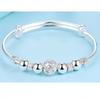 Joyería plateada pulsera de cuentas redondas de nueve vueltas plata blanca plateada pulsera de cuentas redondas pequeñas joyería de bola exquisita para mujer