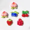 Frutas brilhantes cereja morango chaveiro de cola de creme DIY presilha de cabelo elástico de cabelo flor de sapato adesivo para copo d'água acessórios de resina