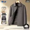 Abrigo de Lana para Hombre con Cuello de Solapa Corta, Forro Desmontable de Plumón de Pato Blanco para Invierno, Chaqueta Casual de Negocios para Otoño e Invierno