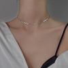 Plata esterlina s925 amor lentejuelas personalidad cadena para el cuello temperamento rojo neto avanzado europeo y americano dulce cool cadena para suéter cadena lisa al por mayor
