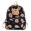 Linda Mochila Escolar de Capibara para Niños y Niñas de Preescolar, Linda Mochila de Oso de Dibujos Animados de Gran Capacidad