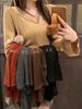 Suéter de Manga Larga Casual con Cuello en V de Nuevo Estilo Primavera y Otoño 2025 para Mujer Estilo Relajado Más Fácil de Combinar Capa Interior Top Casual para Mujer