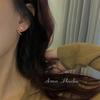 Pendientes Color Champagne para Mujer, Pendientes de Tachuela de Onda Espiral, Pendientes de Tachuela Giratorios de Línea, Estilo Minimalista, Accesorios para Orejas de Nicho