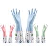 Luvas de Borracha Panda com Forro de Lã de Inverno PVC Limpeza Doméstica Cozinha Doméstica Lavar Louça Roupas Impermeável Espessado
