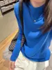 Suéter Sencillo de Cuello Medio Alto Estilo Coreano para Mujer Primavera Otoño Tejido Manga Larga Ajustado Suave Agradable a la Piel Capa Interior Capa Base