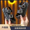 Sandalias para niñas 2025, nuevas sandalias de verano antideslizantes de suela suave para niñas, zapatos grandes con velcro para niños, sandalias de playa para bebés.
