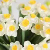 Novo pano de seda 3 ramos narciso flores artificiais pequeno fresco casa decoração do hotel casamento narciso flores falsas