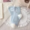 Calcetines de Terciopelo Australiano Suaves y Cerosos para Otoño e Invierno, Calcetines de Media Caña para Mujer, Espesos, Cálidos, con Dibujos Animados Lindos, Calcetines de Peluche de Muñeco de Nieve, Calcetines para Dormir