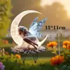 Adereços de decoração de plantas de gramado para jardim externo em acrílico pastoral 2D: sapo, anjo, cogumelo