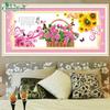 Qingfei Tela Impresa de Precisión Mariposa Amor Flor Punto de Cruz Mariposa Girasol Rosa Cesta de Flores Sala de Estar Punto de Cruz Envío Gratis
