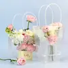 Presente transparente Bolsa de flores portátil Bolsa de presente de mão Bolo Sobremesa Quadrado Saco de embalagem de buquê de barraca Dia dos namorados