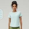 Amazon plus size Cool Sports de secagem rápida Loose Sports Top de manga curta Blusa de corrida feminina para fitness Camiseta de ioga