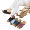 Zapatillas Casuales de Plataforma Talla Grande Transfronterizas Zapatos de Mujer 2025 Nuevas Tira Ancha Sencillas Moda Boca de Pez Cuña