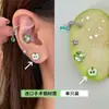 Pendientes de Manzana Exquisitos, Dulces, Lindos y Creativos para Mujer, Pendientes de Trébol de Cuatro Hojas Frescos de Acero de Titanio Estilo Bosque, Accesorios Versátiles para Orejas