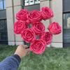 Ramo de 9 cabezas de rosa Ruyi Concubina Imperial flor artificial decoración del hogar ramo falso venta al por mayor