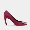 Sapatos Femininos Estilo Coreano com Salto Agulha, Bico Redondo, Fivelas Quadradas com Strass, Sapatilhas de Bico Baixo, Moda em Seda, Saltos Altos Sexy para Senhoras, Elegante
