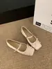¡Nuevos zapatos para aumentar la altura para la temporada! Zapatos de vestir azules de punta cuadrada para primavera-verano, bailarinas versátiles para niñas, perfectos con faldas, zapatos Mary Jane
