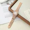 Venta Caliente Transfronteriza Moda Cuadrado Creativo Diamante Completo Diamante Patrón Romano Escala Reloj de Mujer Reloj de Mujer Reloj de Cuarzo