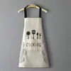 Avental de Cozinha Estilo Coreano com Bolso Grande Limpável à Mão Impermeável, à Prova de Óleo e Resistente à Sujeira Smock Unissex Avental de Tarefas Domésticas Babador