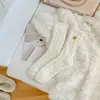 Calcetines de Terciopelo de Coral Corazón Transfronterizos para Mujer, Calcetines Dulces Bordados de Media Pantorrilla, Calcetines Gruesos de Terciopelo Cálidos de Invierno, Calcetines para Dormir
