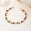 Joias Novas com Design de Alto Padrão, Cobre Incrustado com Diamantes, Zircônia, Trevo de Quatro Folhas Colorido, Acessórios de Moda de Nicho Europeus e Americanos