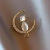 Broche com Acabamento de Luxo, Estilo Nicho e Simples, Alfinete de Roupa, Acessório de Pérola para Terno, Broche