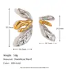 Temperamento Europeo y Americano Diseño de Nicho Pendientes de Oro Acero Inoxidable Chapado en Oro de 18K Doble Color Boca Pendientes de Árbol de Navidad para Mujer