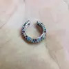 Joia com fivela de pérola microincrustada com diamante colorido clipe de osso da orelha zircônia colorida brincos de clipe de orelha simples cobre banhado a ouro 18K VE131