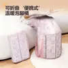 Balde para banho de pés isolado extra alto acima do joelho, dobrável e portátil, com suporte dobrável, balde para lavar os pés, bolsa para banho de pés para mulheres