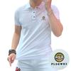 Camisa polo de manga corta para hombre, seda helada, con cuentas de algodón, cuello de solapa, manga media, nueva de verano, para hombre, combinable, corte ajustado, moda para jóvenes y personas de mediana edad