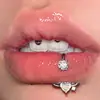Anillo Labial de Alas de Diablito en Forma de Corazón Tricolor Bola de Barro Adorno Labial Brillante Anillo de Acero Inoxidable para Cartílago Auricular Perforación de Lóbulo Auricular
