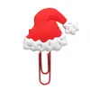 Clips para Papel de Goma Suave de PVC de Dibujos Animados Navideños, Marcadores Creativos Festivos, Separadores de Páginas para Cuadernos, Regalos y Recuerdos Navideños