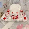 Bolsa transversal de pelúcia de coelho estilo soft girl japonesa Acessório Lolita bolsa de ombro fofa com corrente de pérolas atacado
