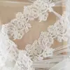 Negro y Blanco Nuevo Hilo de Seda de Pescado Encaje de Velos Huecos Irregulares Hecho a Mano Novia Vestido de Boda Encaje de Boda