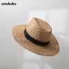 Sombrero de Paja Retro de Estilo Japonés Transfronterizo 2025 para Mujer Verano Viaje Vacaciones Protección Solar Moda Calado Sombrero Panamá