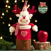 Boneca de Pelúcia Maçã de Natal Caixa de Presente Pote de Doces Véspera de Natal Caixa de Presente Tricotada de Natal Bolsa de Maçã Caixa de Maçã