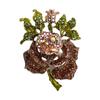 Moda europea y americana broche de rosa de aleación con diamantes de imitación ramillete de planta de alta gama accesorios de ropa de moda coreana fábrica