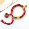 Pulsera Thangka Estilo Tíbet con Cinco Deidades de la Riqueza, Pulsera Tejida a Mano con Tara Verde y Cinco Santos, Pulsera Caja Gahu