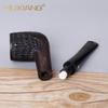 Pipa de sándalo negro de Woody Manufacturer's Supply, juego para fumar en pipa de madera maciza, filtro de carbón activado de 9 mm, pipa de madera transfronteriza