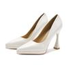 107-1 Sexy Cor Lisa Bico Fino Salto Agulha Alto Feminino Plataforma Impermeável Sapatos Não Cansativos Sapatos Profissionais para Madrinhas e Banquetes