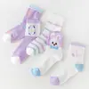 Calcetines de Verano para Niñas al por Mayor Dibujos Animados Estudiante Calcetines Blancos Calcetines Deportivos Delgados Absorbentes de Sudor Transpirables Malla Calcetines de Tubo Medio