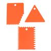 Juego de 3 raspadores triangulares dentados de plástico para tartas, utensilios de cocina para hornear, juego de cuchillos de corte.