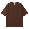 Camiseta de 300g de Hilo Doble Pesado de Color Sólido Cuello Redondo Camiseta Publicitaria para Hombre y Mujer con Manga Media Base Camiseta Holgada Retro Americana