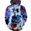 Comercio electrónico transfronterizo 2022 Nuevo Sudadera deportiva con capucha de Dragon Ball Rey Mono Saiyajin con impresión digital 3D de cuerpo completo
