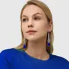 Accesorios de Moda Trendy Transfronterizos, Aretes Brillantes de Lujo Tachonados con Diamantes para Sociales, Aretes Largos de Lujo Ligero de Gama Alta